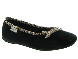 LA MAISON DE L ESPADRILLE 6055  BALLERINE LEOPARD<br>Noir