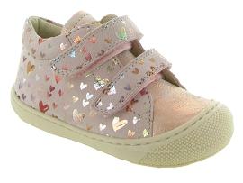 NATURINO COCOON GIRL VELCRO<br>Cuir laminé Rose 