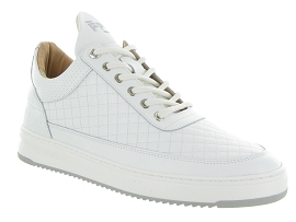FILLING PIECES LOW TOP QUILTED WHITE<br>Cuir Blanc Blanc