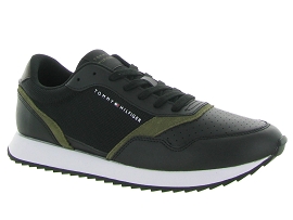 TOMMY HILFIGER RUNNER EVO SEASONAL MIX NOIR<br>Cuir Noir