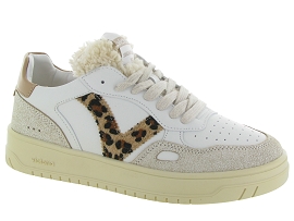 VICTORIA SEUL ANIMAL CAMEL<br>Cuir Blanc Blanc