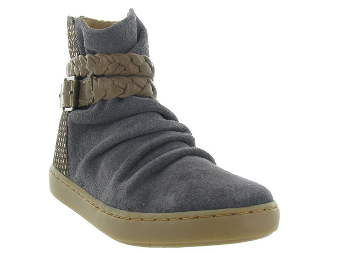 bottines et boots -  - junior fille - Cuir - Gris - Shoo pom3195401_3