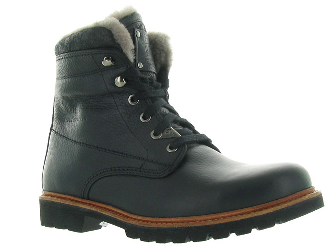 apres ski bottes fourrees - Chaussures neige - homme - Cuir - Noir - Panama jack