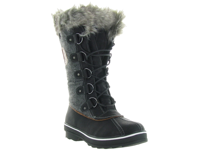 apres ski bottes fourrees - Bottine chaude - femme - Synthétique - Gris - Kimberfeel