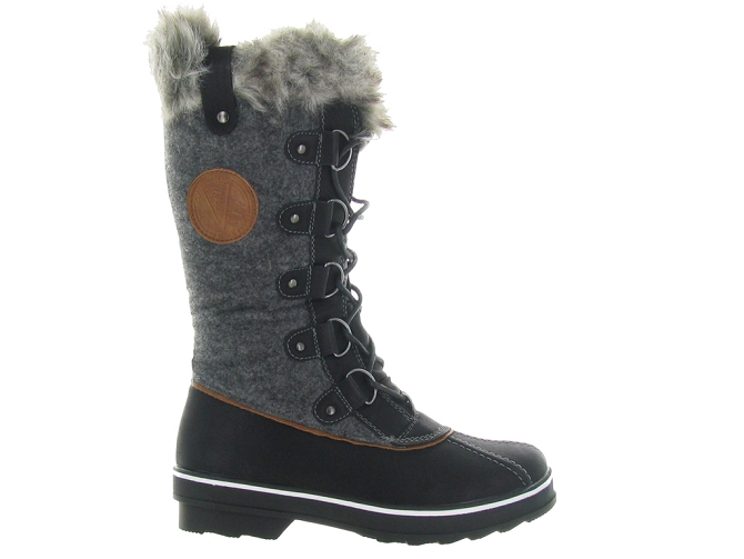 apres ski bottes fourrees - Bottine chaude - femme - Synthétique - Gris - Kimberfeel3209901_2