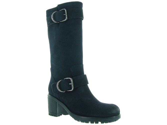 bottes - Motardes & Rock and roll - femme - Cuir - Bleu - Julie dee