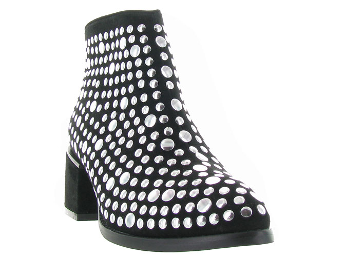 bottines et boots - Motardes & Rock and roll - femme - Cuir - Noir - Julie dee3217801_3