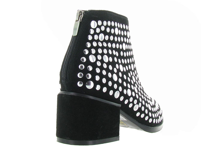 bottines et boots - Motardes & Rock and roll - femme - Cuir - Noir - Julie dee3217801_5