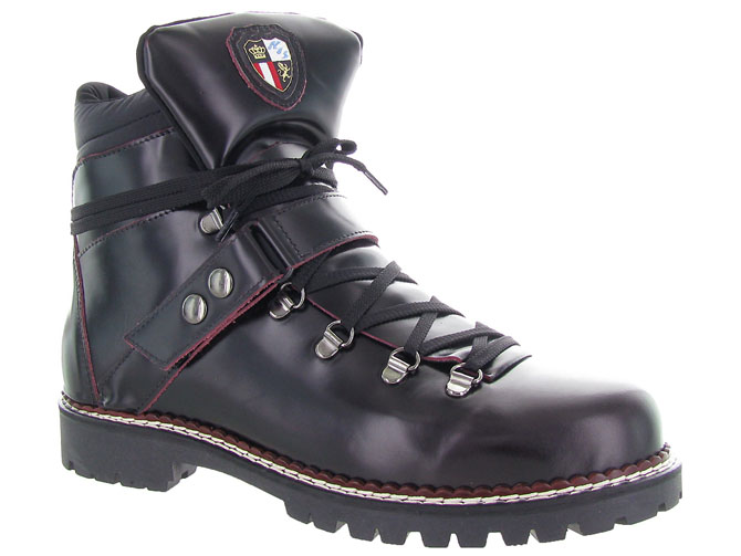 apres ski bottes fourrees - Chaussures neige - homme - Cuir - Rouge - New italia shoes