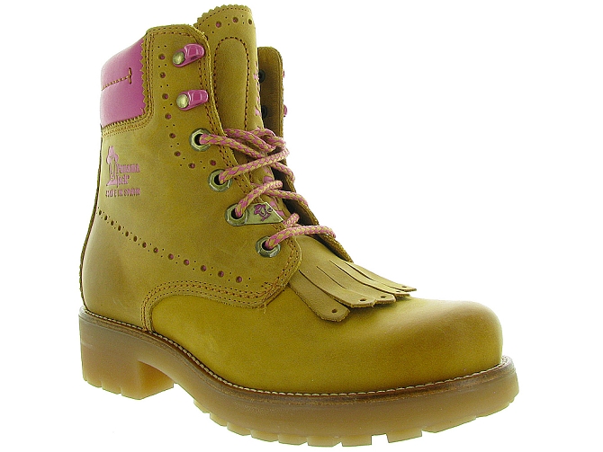 bottines et boots - Casual - femme - Cuir - Jaune - Panama jack