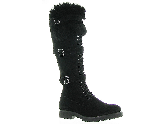 apres ski bottes fourrees - Botte de neige - femme - Nubuck - Noir - La thuile