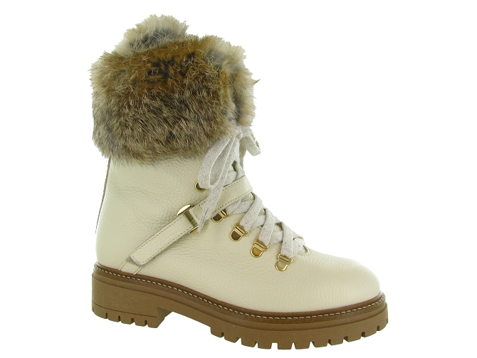 apres ski bottes fourrees - Bottine chaude - femme - Cuir - Crème - Armando