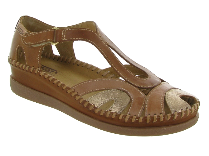 sandales et nu pieds - Confort - femme - Cuir - Marron - Pikolinos