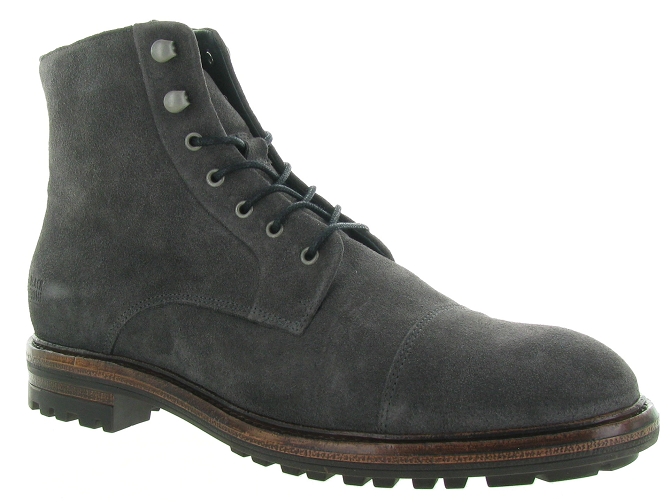 bottines et boots - Casual  - homme - Nubuck - Gris - Black stone