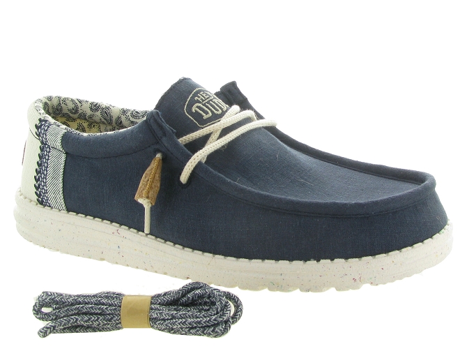 baskets et sneakers - Confort - homme - Toile Jean - Bleu - Hey dude