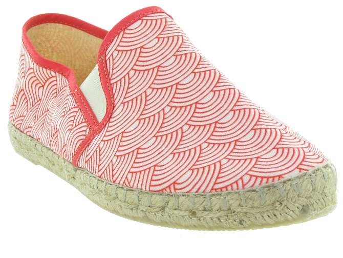 espadrilles - Espadrille plate - femme - Toile Jean - Rouge - La maison de l espadrille