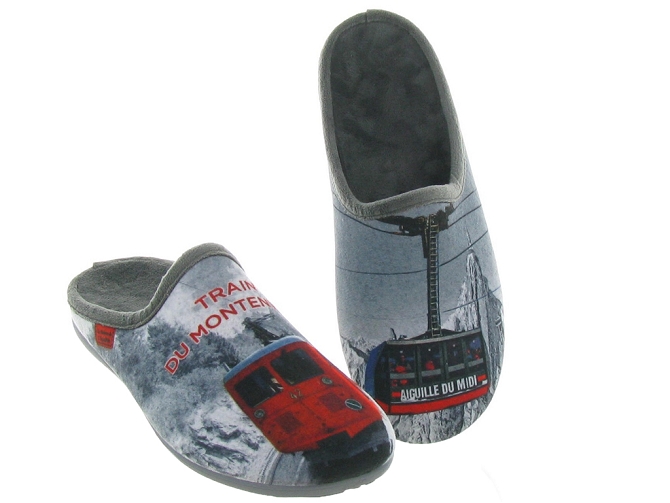 chaussons et pantoufles - Mules Sabots - homme - Toile Jean - Gris - La maison de l espadrille4753601_2