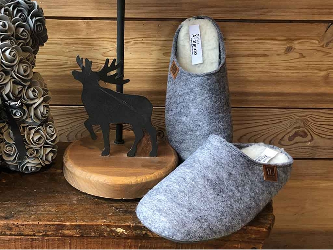 chaussons et pantoufles - Mules Sabots - femme - Synthétique - Gris - Maison armando