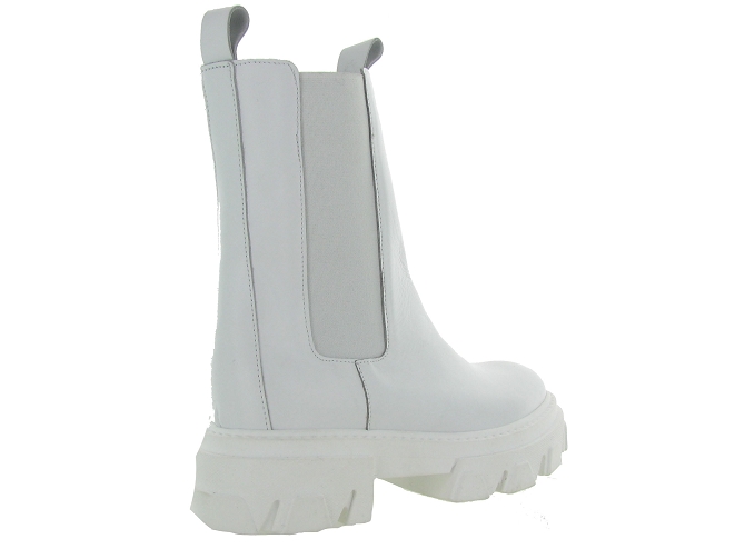 bottines et boots - Motardes - femme - Cuir - Blanc - Impicci4759503_5