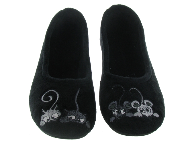 chaussons et pantoufles - Ballerines - femme - Toile Jean - Noir - La maison de l espadrille