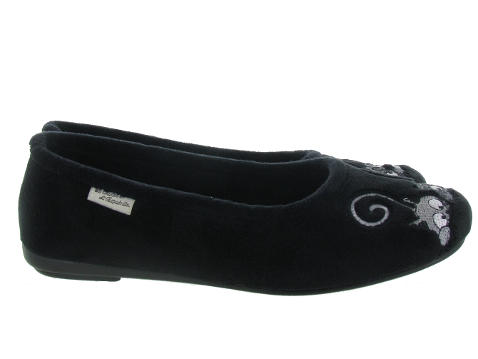 chaussons et pantoufles - Ballerines - femme - Toile Jean - Noir - La maison de l espadrille4768301_2