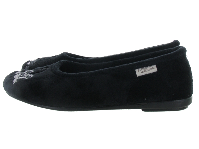 chaussons et pantoufles - Ballerines - femme - Toile Jean - Noir - La maison de l espadrille4768301_4