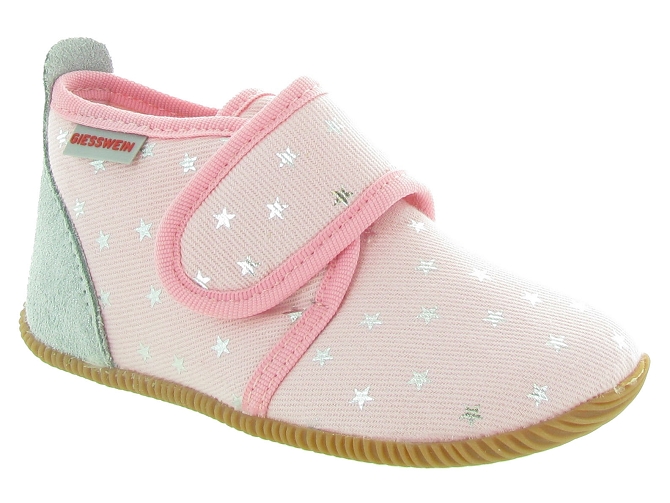 chaussons et pantoufles -  - bebe fille - Toile Jean - Rose - Giesswein