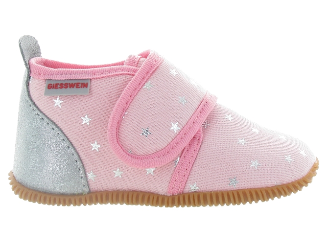 chaussons et pantoufles -  - bebe fille - Toile Jean - Rose - Giesswein4777401_2