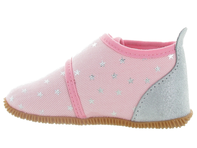 chaussons et pantoufles -  - bebe fille - Toile Jean - Rose - Giesswein4777401_4