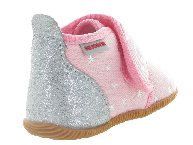 chaussons et pantoufles -  - bebe fille - Toile Jean - Rose - Giesswein4777401_5