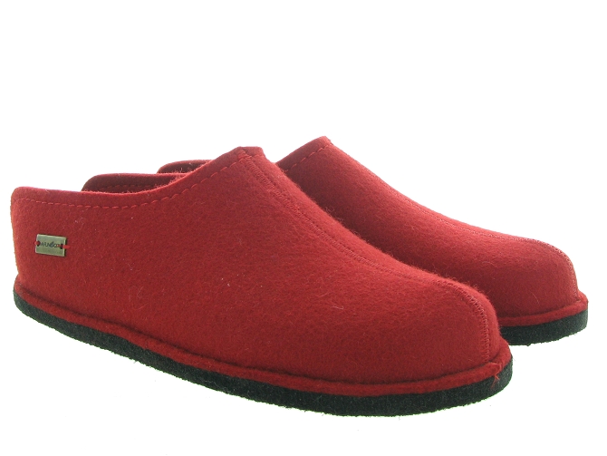 chaussons et pantoufles - Mules Sabots - homme - Feutrine - Rouge - Haflinger