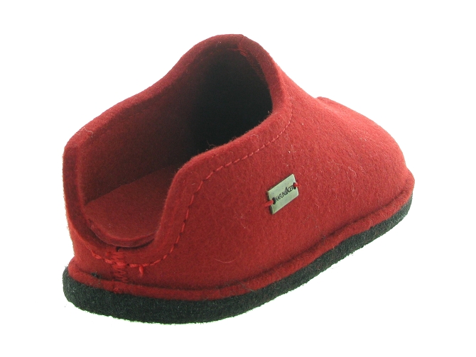 chaussons et pantoufles - Mules Sabots - homme - Feutrine - Rouge - Haflinger4780402_5