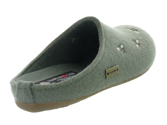 chaussons et pantoufles - Mules Sabots - femme - Feutrine - Vert - Haflinger4780802_4