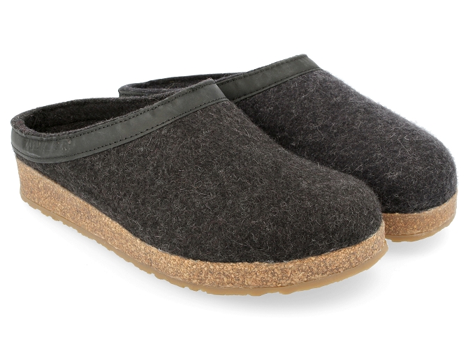 chaussons et pantoufles - Mules Sabots - homme - Feutrine - Gris - Haflinger