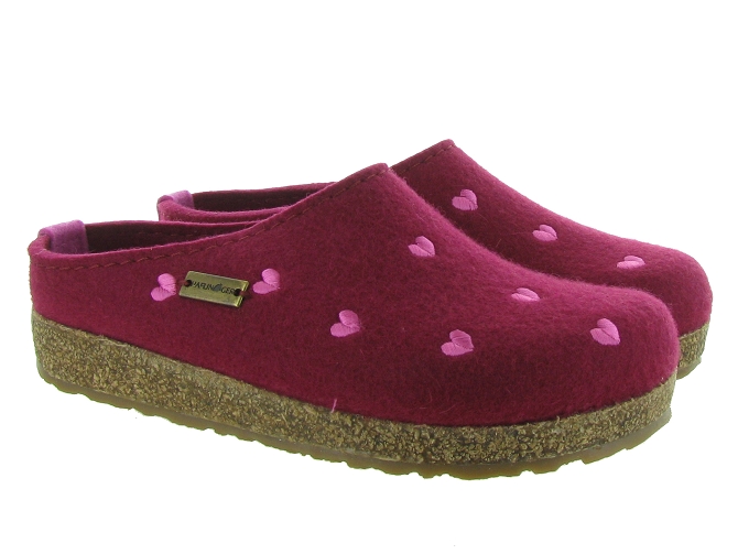 chaussons et pantoufles - Mules Sabots - femme - Feutrine - Rose - Haflinger