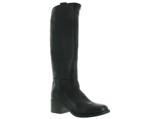 bottes - Cavalières - femme - Cuir - Noir - Julie dee