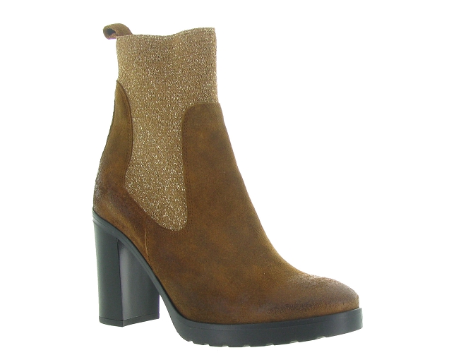 bottines et boots - Santiag - femme - Nubuck - Marron - Minka design