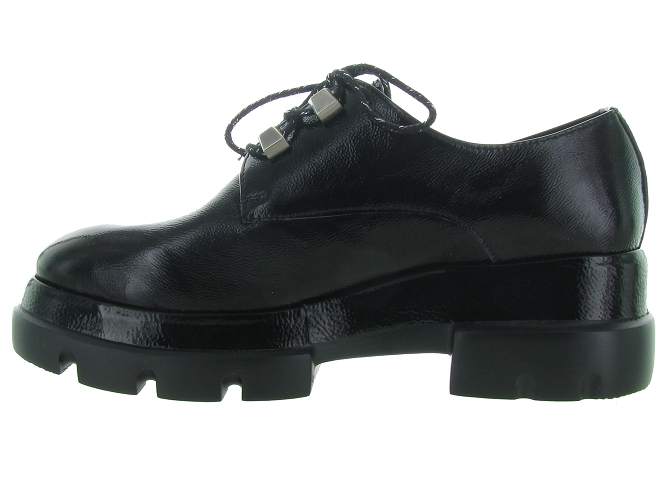 chaussures a lacets - Derby chic - femme - Cuir - Noir - Qootum4799001_4