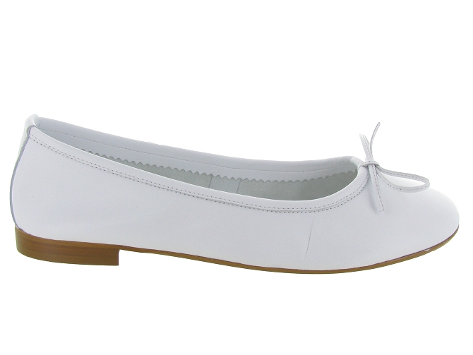 ballerines - Ballerine plate - femme - Cuir - Blanc - Reqins4832001_2