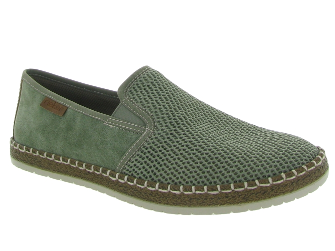 mocassins -  - homme - Toile Jean - Vert - Rieker