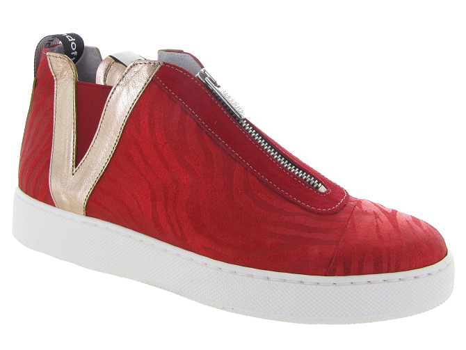 baskets et sneakers - Confort - femme - Cuir - Rouge - Vaddia