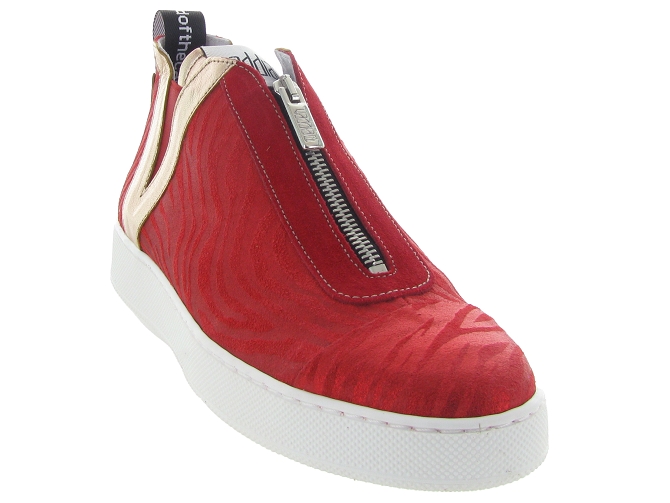 baskets et sneakers - Confort - femme - Cuir - Rouge - Vaddia4848302_3