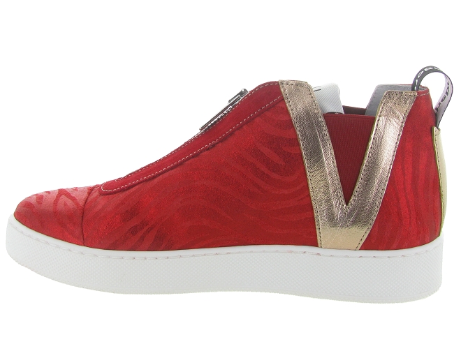 baskets et sneakers - Confort - femme - Cuir - Rouge - Vaddia4848302_4