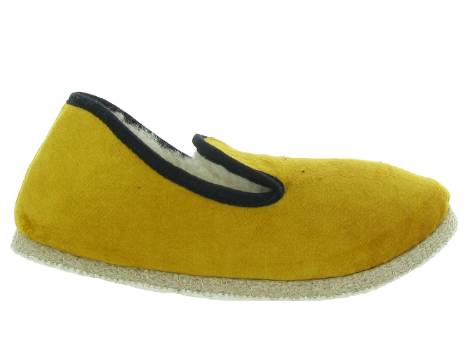 chaussons et pantoufles - Charentaise - femme - Toile Jean - Jaune - Rondinaud4864801_2