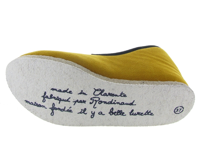 chaussons et pantoufles - Charentaise - femme - Toile Jean - Jaune - Rondinaud4864801_4