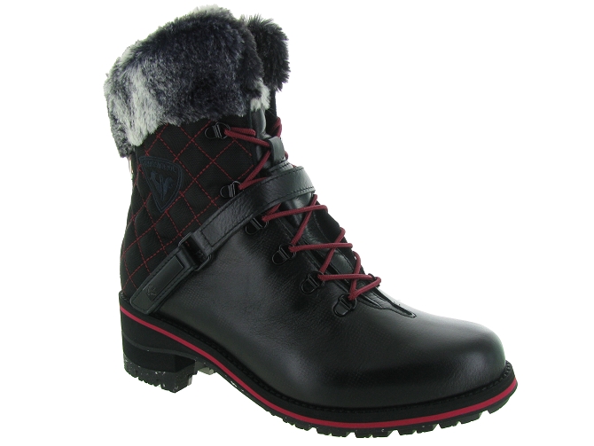 apres ski bottes fourrees - Chaussure neige - femme - Cuir - Noir - Rossignol