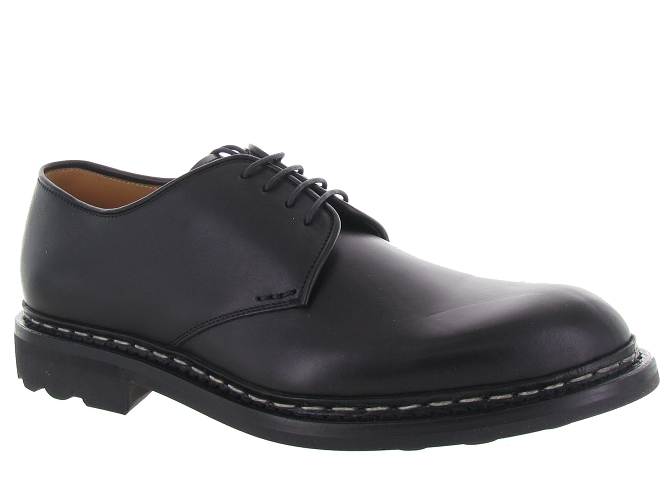 chaussures a lacets - Cérémonie - homme - Cuir - Noir - Heschung