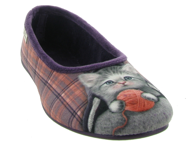 chaussons et pantoufles - Ballerines - femme - Toile Jean - Violet - La maison de l espadrille4878601_3