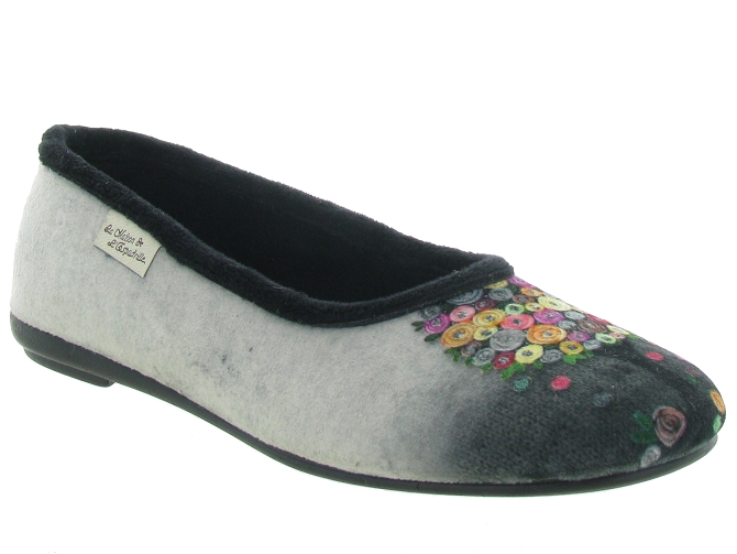 chaussons et pantoufles - Ballerines - femme - Toile Jean - Noir - La maison de l espadrille4878801_2