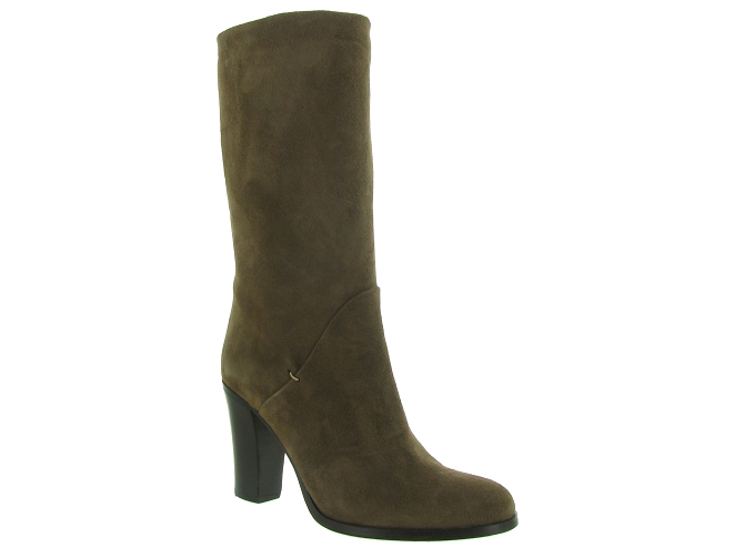 bottes - Cavalières - femme - Cuir - Beige - Julie dee